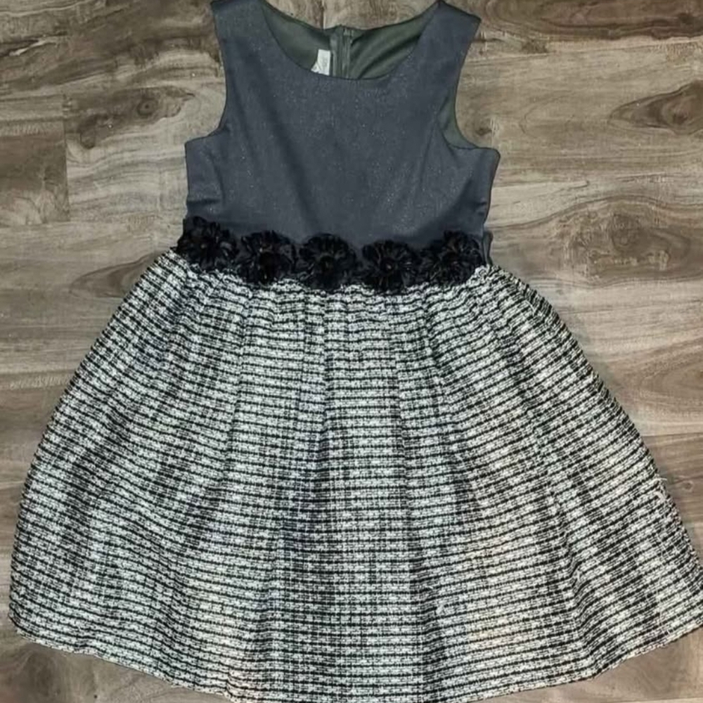 Elegant Gray and Black Kids Dress